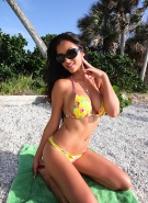 Janessa Brazil yellow bikini beach #7