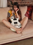 Misty Gates naked with Les Paul #13