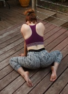 Zishy Kelsey Berneray Busty Topless Yoga #8