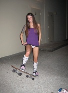 Misty Gates skateboarding at night #5
